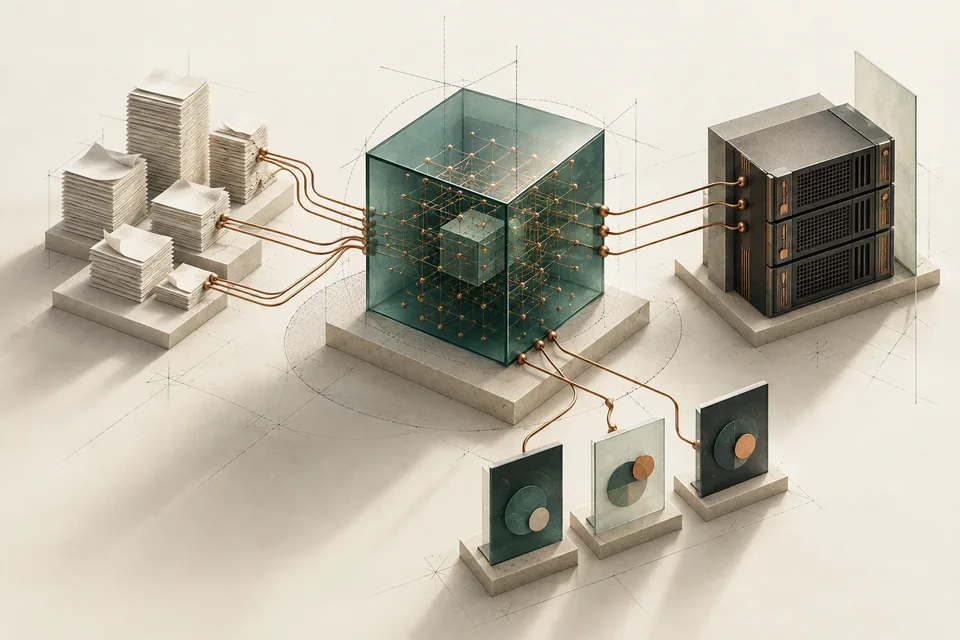 Original concept art of a private AI environment.